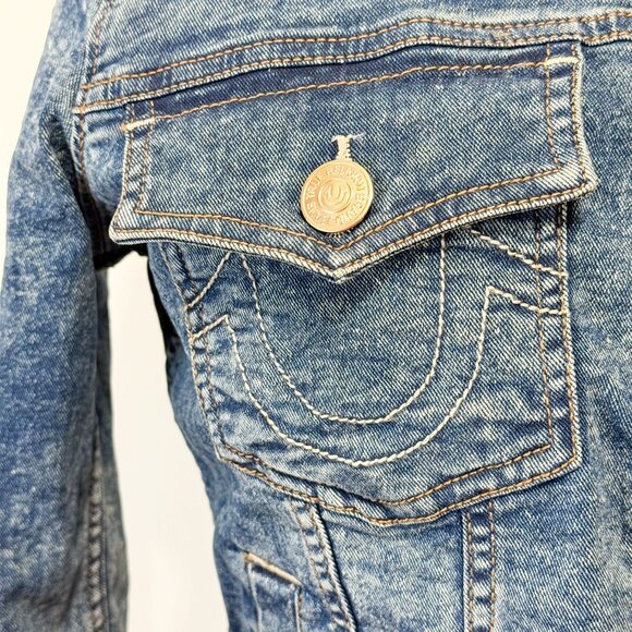 True Religion NWT Sz S  Medium  Wash Jesse Single Needle Slim Fit Denim Jacket - Picture 13 of 14